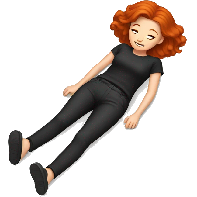 redhead girl lying on the floor emoji