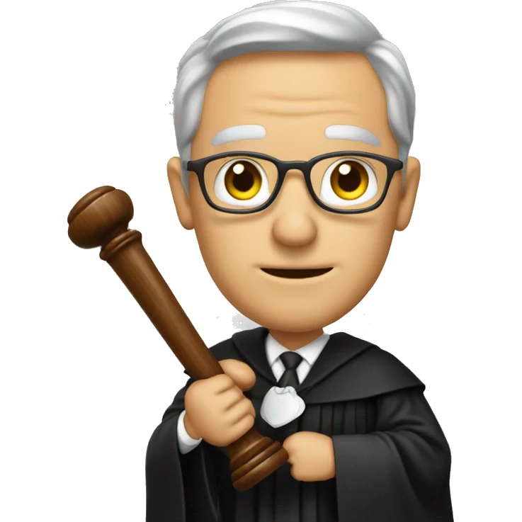 A JUDGE HOLDING A GAVEL emoji