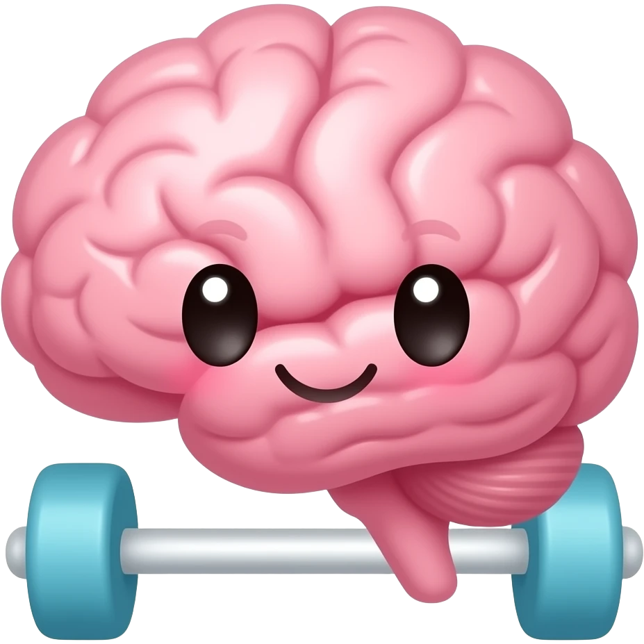 Cerebro cute haciendo ejercicio emoji