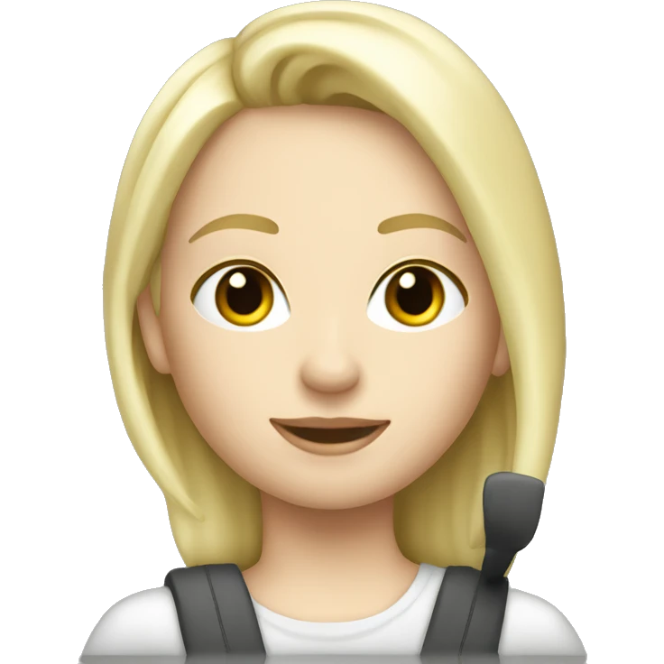 Blonde girl, driving silver Prius emoji