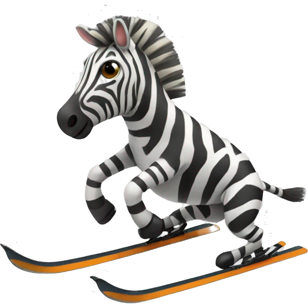 Zebra skiing emoji
