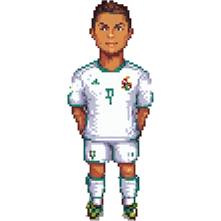 Cristiano Ronaldo iconic footballer pixel art portrait emoji