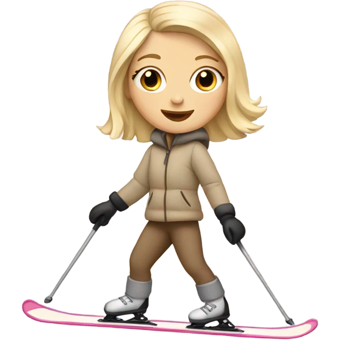 blond girl on a beige skis emoji