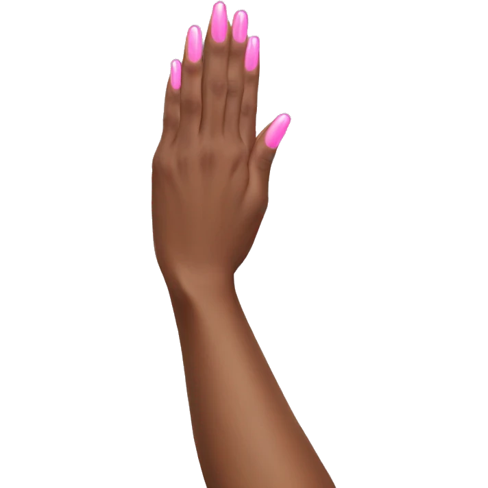 praying hands with pink long nails emoji