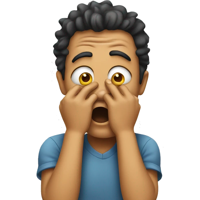 Scared face with hands in mouth emoji
