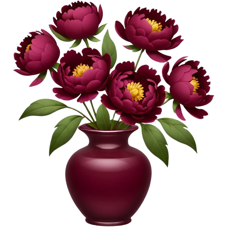 burgundy peonies emoji