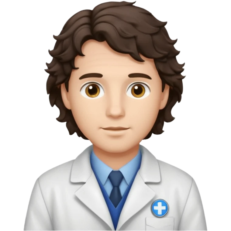 male dark brunette wavy hair vet emoji