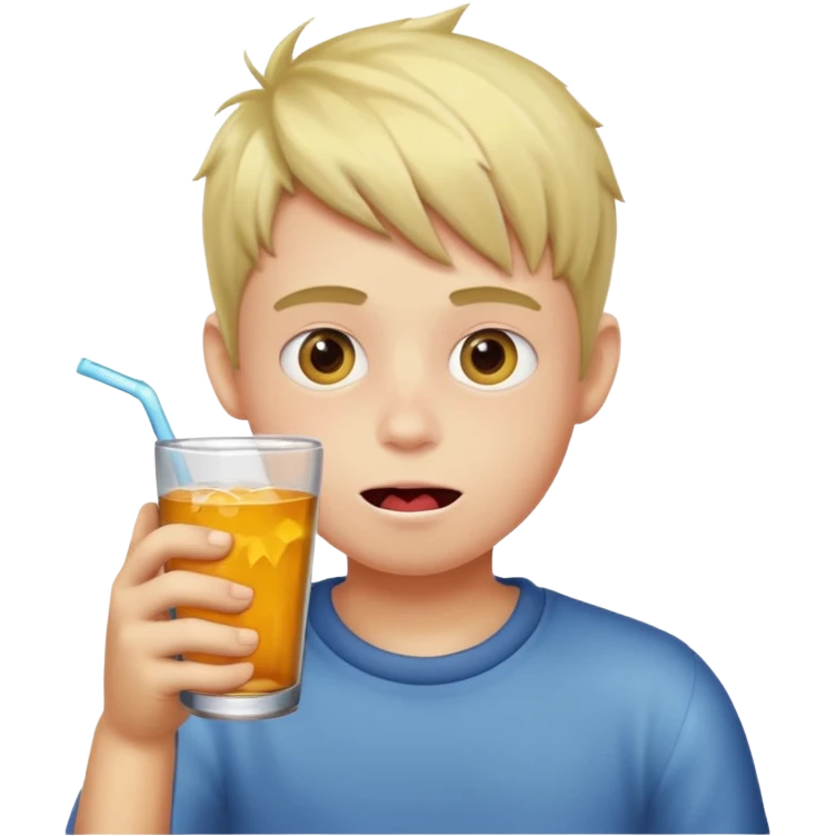 Boy drinking monster emoji