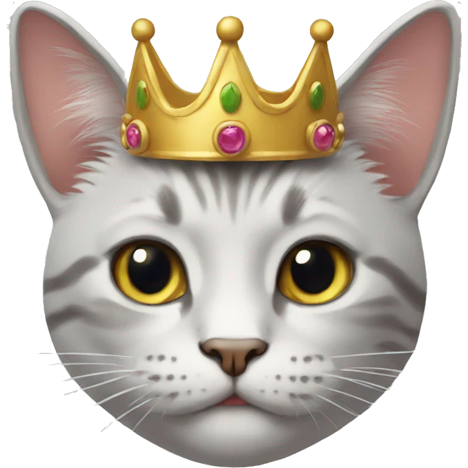 a cat with a crown on his face emoji