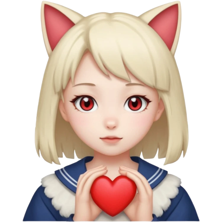 neko-girl with heart emoji