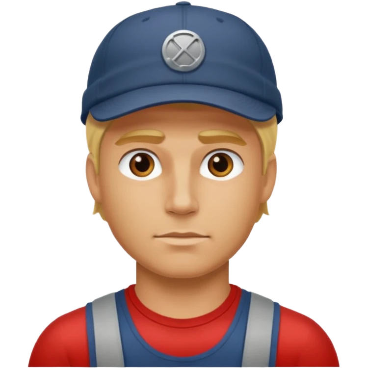 Homme fort blond  casquette emoji