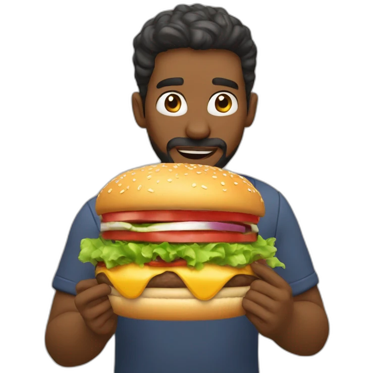 Abdu Rozik eating Burger emoji