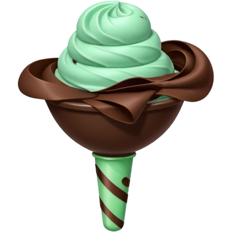 Mint chocolate sorbet with ribbon emoji