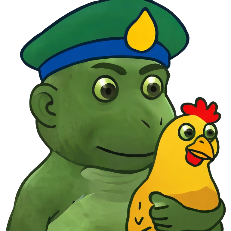 Monkey with chicken emoji