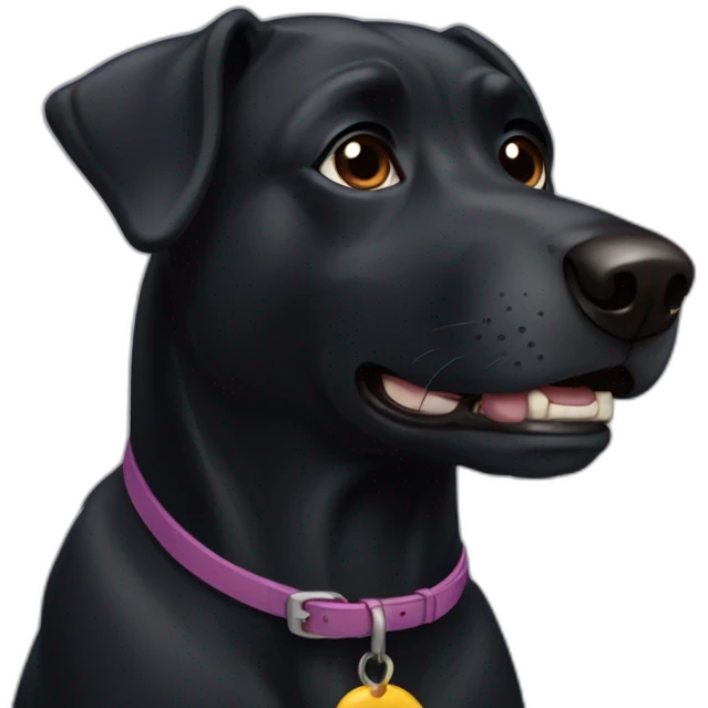 black Dog with visible underbite emoji