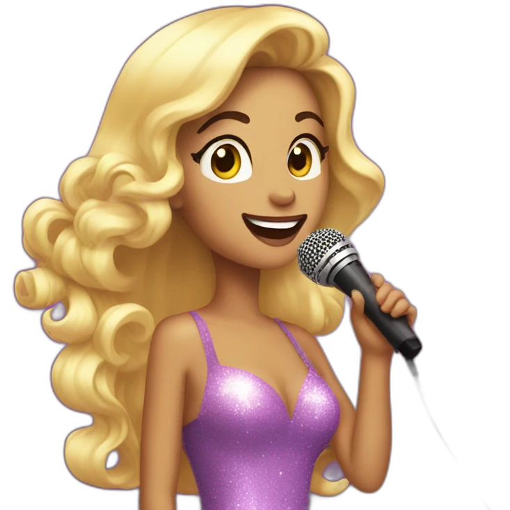 beauty queen singing in Karaoke emoji