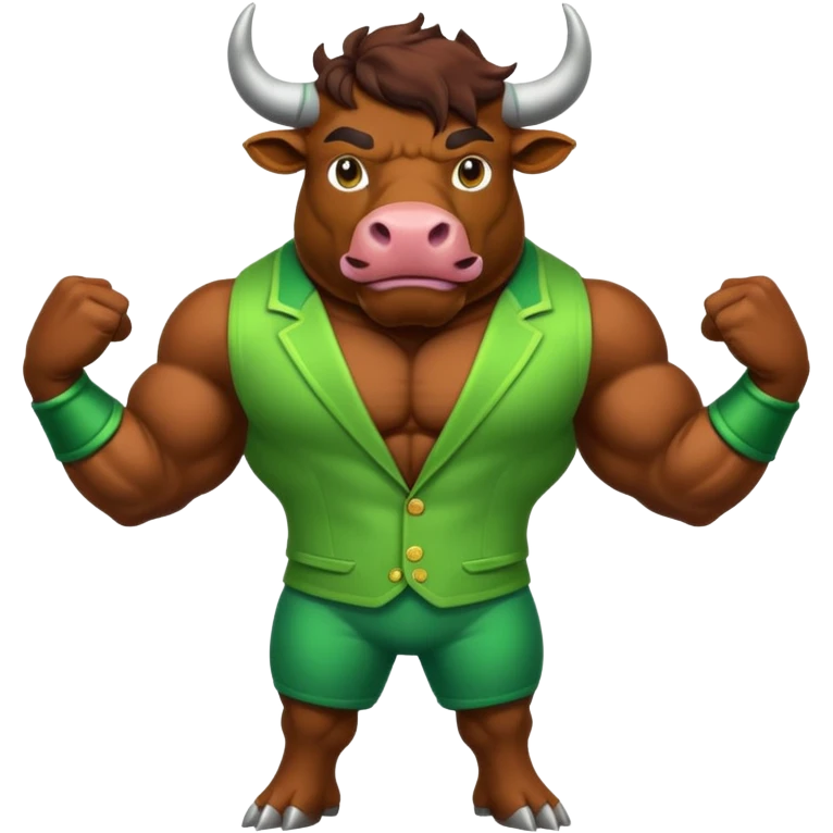 Green bull with clothes emoji