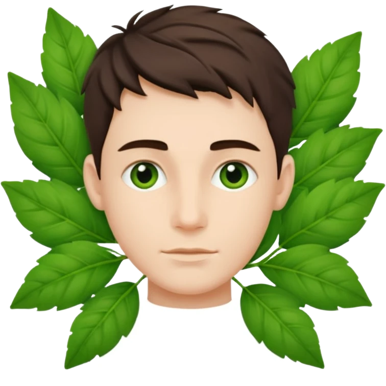 Adam, with fresh green leaves woven together emoji