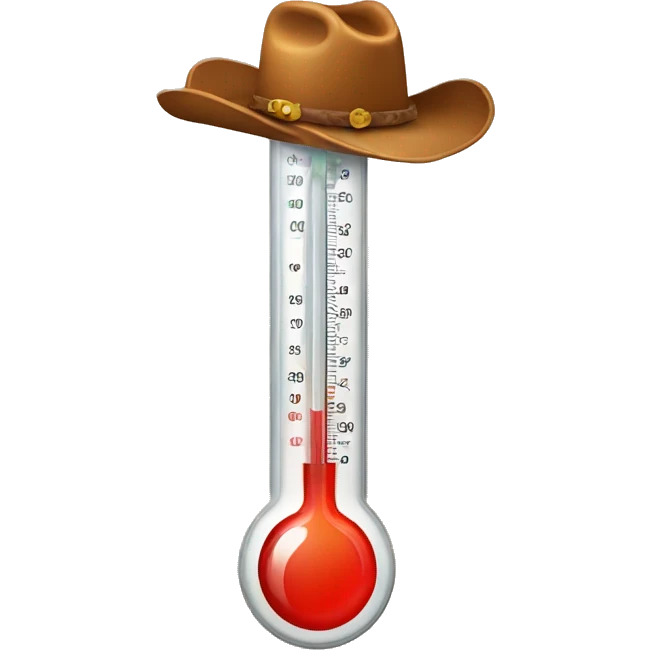 thermometer emoji with a cowboy hat emoji