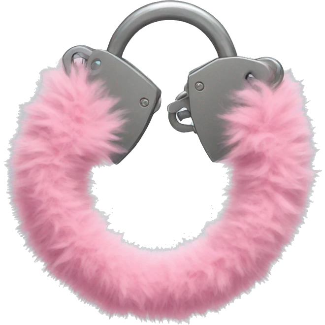 Fluffy pink handcuffs emoji