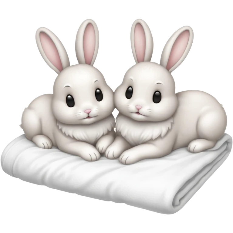 Bunnies laying in bed emoji