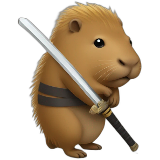 capybara holding a katana emoji