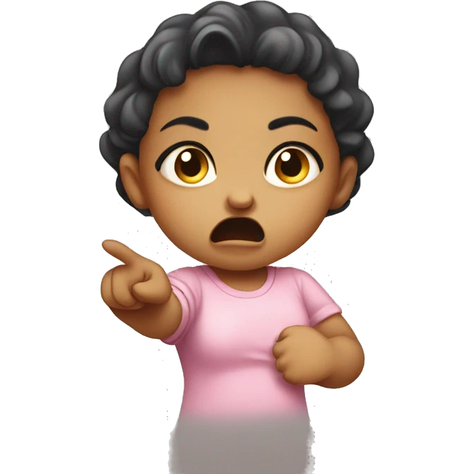 angry baby girl pointing with hand emoji