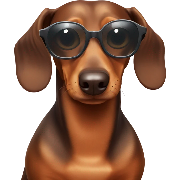 dachshund swimming with sunglass emoji