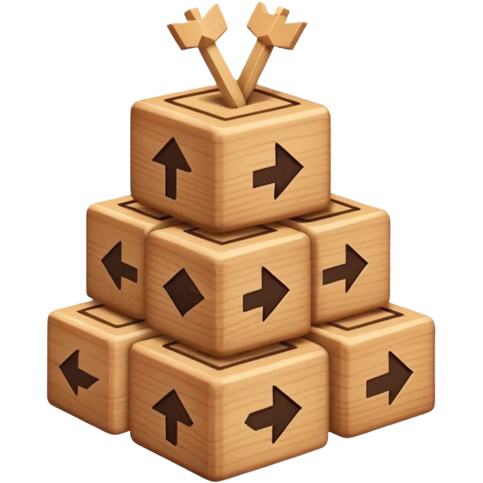 stack of blocks with arrows between them emoji