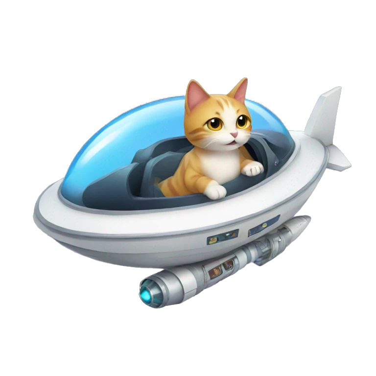 Cat riding a space ship emoji