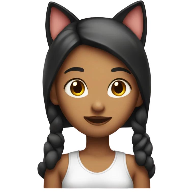 A back girl with cat ears emoji