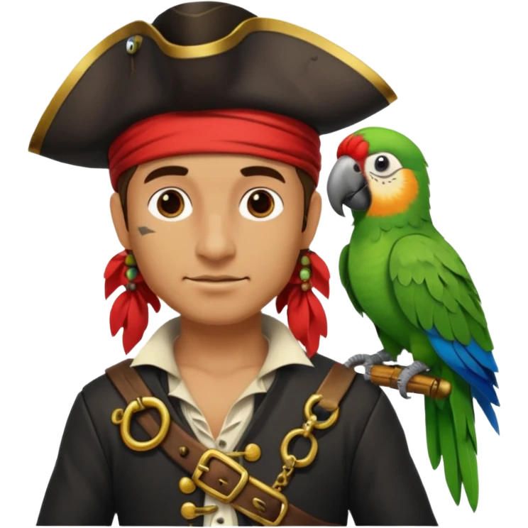 pirate and parrot emoji