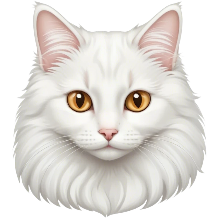 Turkish Angora cat, fluffy and elegant emoji