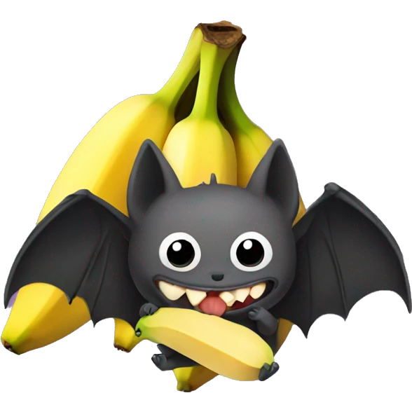 Bat eating banana  emoji