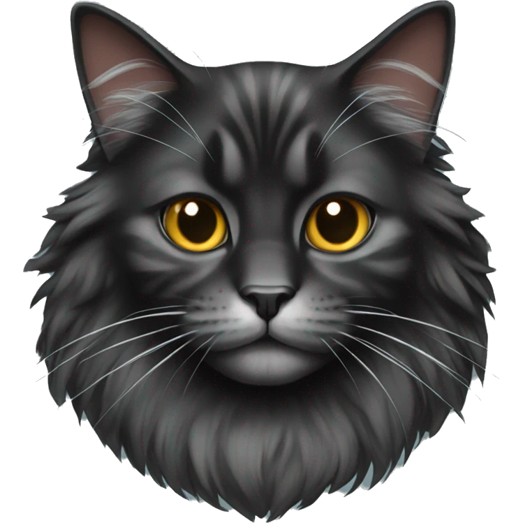 Black Maine coon cat emoji