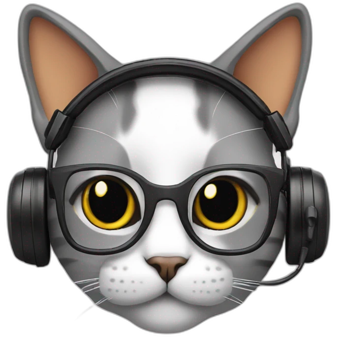 GEEK CAT GAMER HEADSET emoji