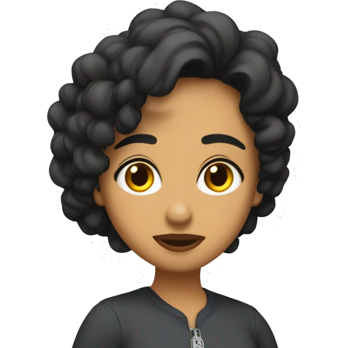 Chica rizada  morena  emoji