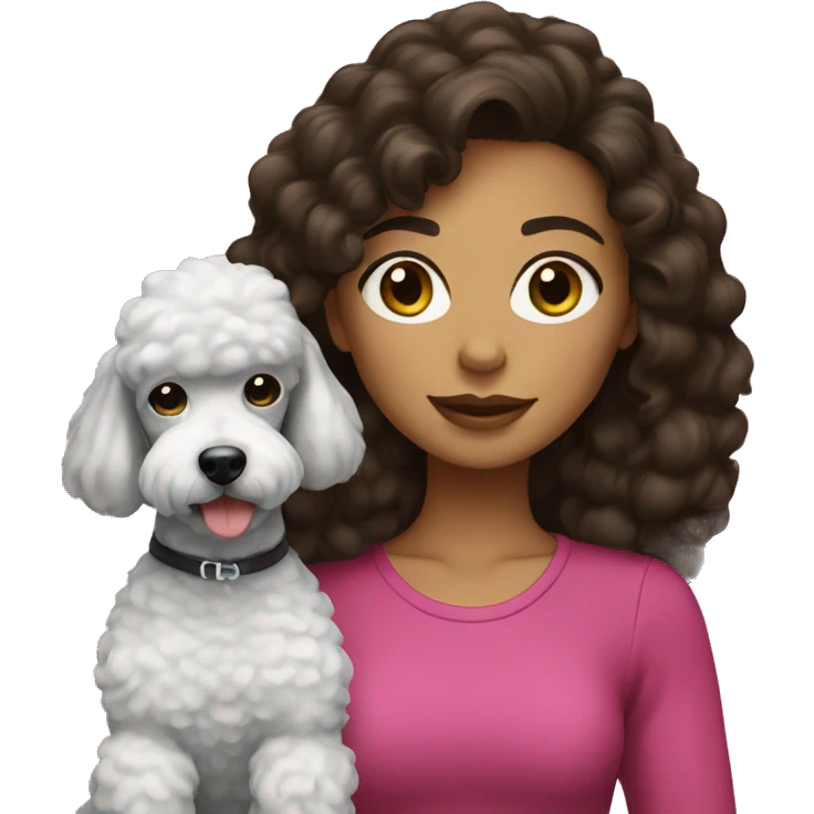 brunette girl with a poodle emoji