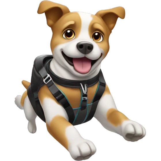 Dog skydiving  emoji