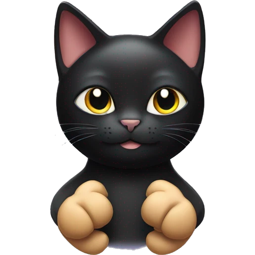 a black cat holding a magnet between it’s paws emoji