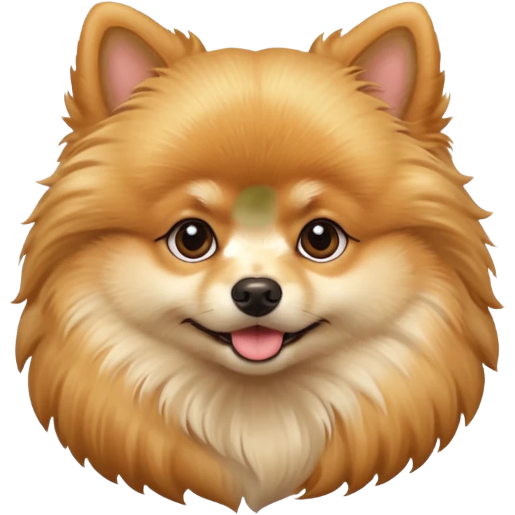 Create a golden pomeranian, all cute and adorable entire  only face and body  emoji