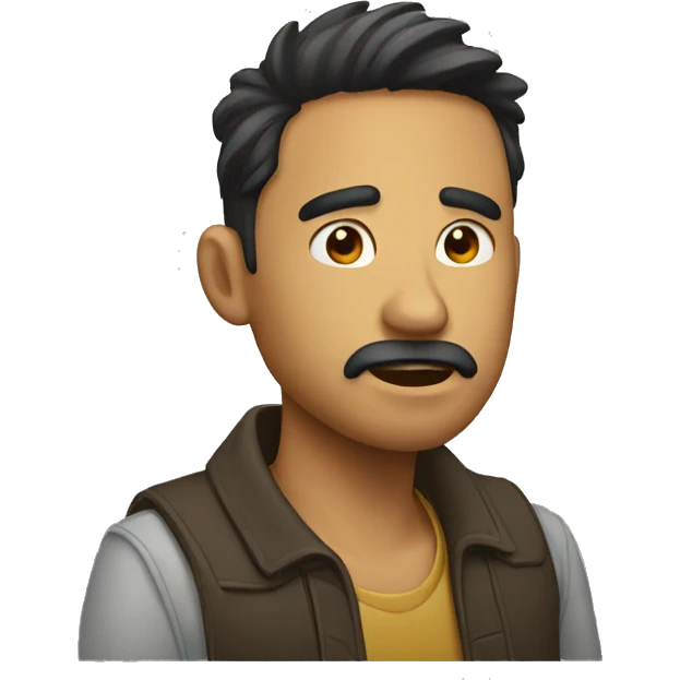 Hombre asiendo mewing emoji