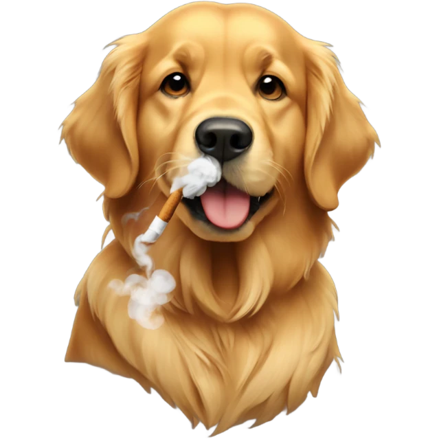 Golden retriever smoking emoji