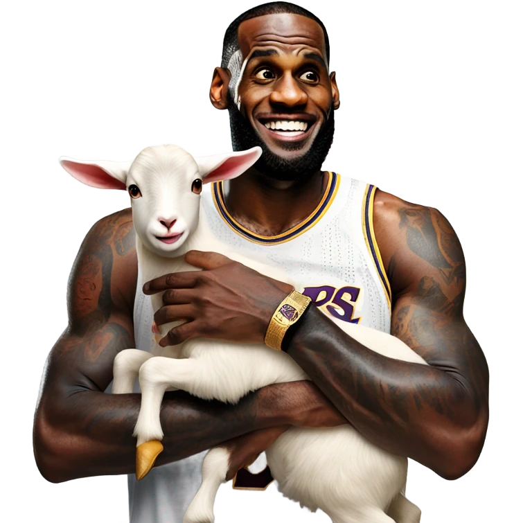 lebron james holding a goat emoji