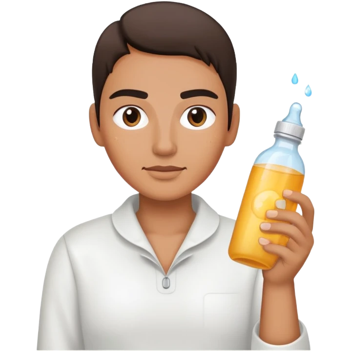 holding bottle and moisture eyebrows emoji