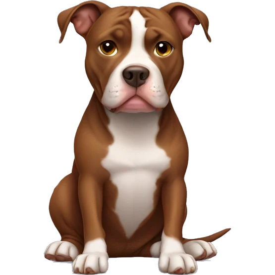Brown Pitbull sitting emoji