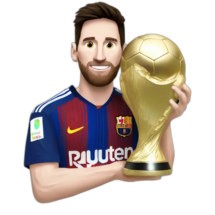 messi levantando la copa del mundo emoji