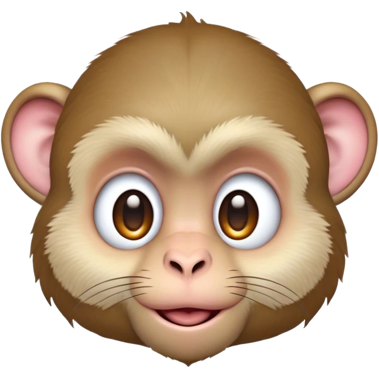 Cinematic Cute Macaque Portrait Emoji, Head tilted playfully and inquisitively, with a charmingly mischievous face accented by soft, fuzzy fur and round, sparkling eyes filled with curiosity, Simplified yet irresistibly adorable features, highly detailed, glowing with a warm, friendly glow, high shine, affectionate and lively, stylized with a touch of primate whimsy, bright and endearing, soft glowing outline, capturing the essence of a playful macaque that seems as if it could jump out of the screen into your arms! emoji
