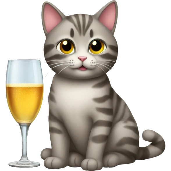 Cat with a glass of Champaign  emoji