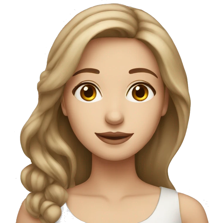 A pretty syrian woman with light brown hair and white skin emoji